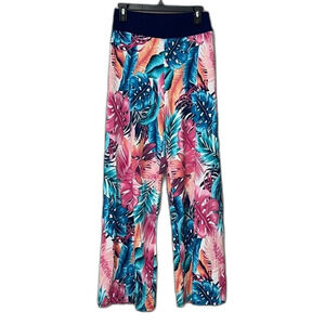 Ashley Blue Woman’s tropical floral pull on Pants Small